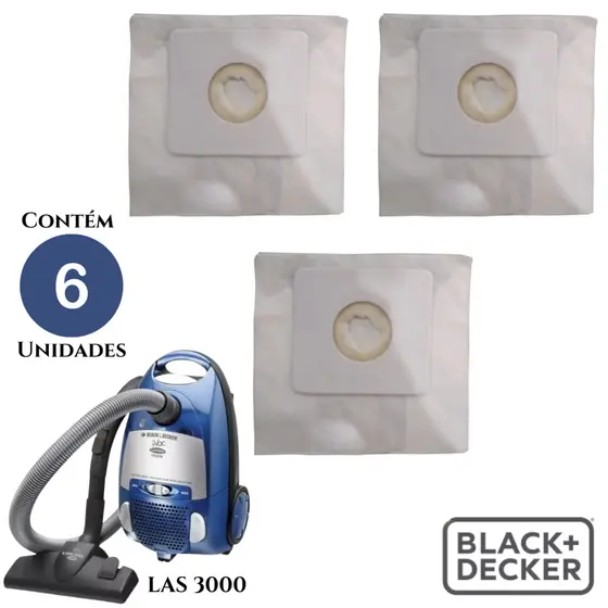 Saco Descartavel para Aspirador De Pó Compatível Com Black Decker Modelo LAS 3000