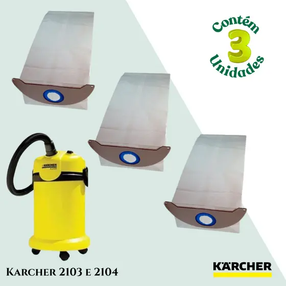 Saco Descartável Para Aspirador de Pó Compatível Com Karcher - 2103 e 2104