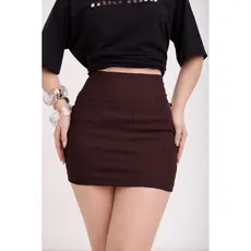 Saia Short Alfaiataria Poliamida Bengaline Feminino Tendência Verão