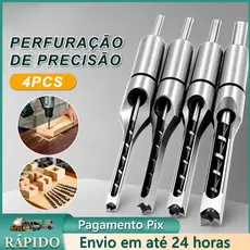 Carpintaria 4 Brocas Buraco Quadrado 1/4" 5/16" 3/8" a 1/2 " Siga a loja
