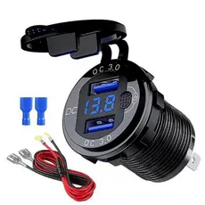 36W waterproof o carregador duplo de QC3.0 USB / carregamento rápido para carros, motocicletas e barcos