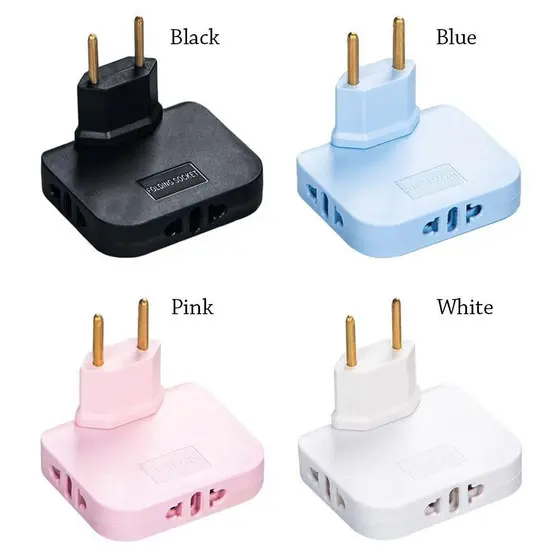 Conector De Extensão Portátil Universal Eu Plug Carregador Rápido Transformador Conversor De Tomada