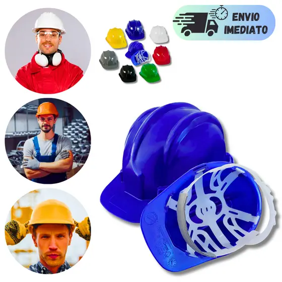 CAPACETE DE SEGURANÇA COM CARNEIRA ABA FRONTAL PARA PROTEÇÃO TRABALHO OBRA EPI CONSTRUÇÃO COM CA