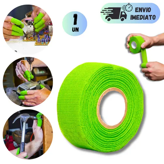FITA CREMER BANTEX 25mm x 15 METROS VERDE PROTETOR PARA DEDOS E MÃOS BANDAGEM CORTES E ESPORTES