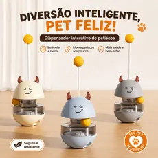 Brinquedo Interativo para Gatos com Dispenser de Petiscos Inteligente | Bola Suspensa Antiestresse