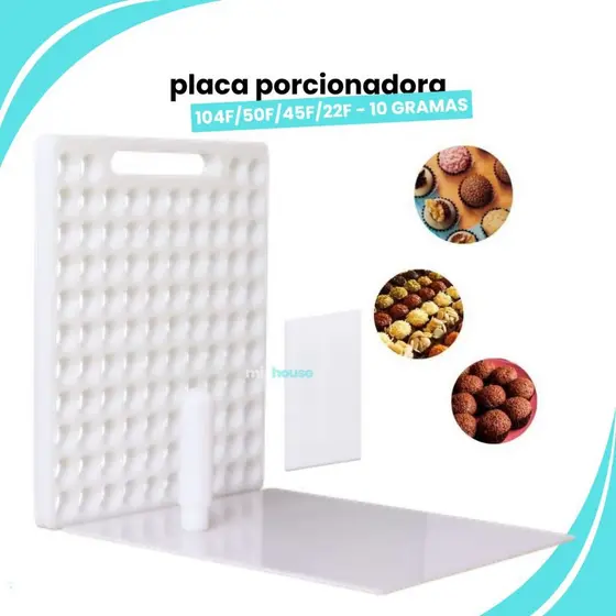 Placa Porcionadora Dosadora 10G Doces Brigadeiro Beijinho Confeitaria 104F 50F 45F 22F