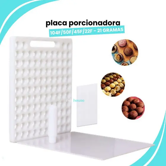 Placa Porcionadora 21 Gramas Dosadora De Doces Brigadeiro Beijinho Polietileno Diversos Tamanhos
