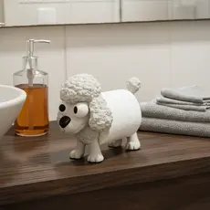 Suporte para papel higienico Cachorro Poodle fofo decorativo banheiro