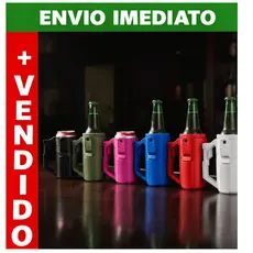 Porta Lata Cerveja Garrafa Long Neck e Lata Slim Com Abridor Copo Térmico