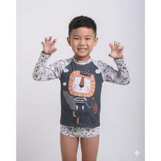Conjunto Praia Infantil Menino Proteção UV Manga Longa + Sunga Roupa de Banho Infantil