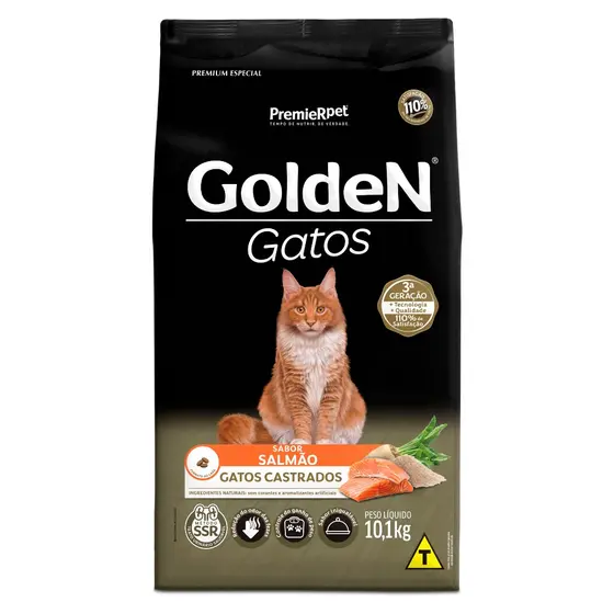 Ração Golden Fórmula Gatos Castrados Salmão 10,1kg