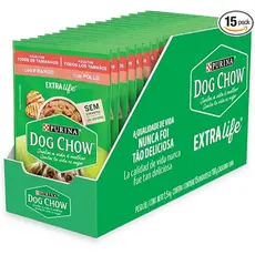 Ração Úmida Dog Chow Cães - Display com 15 Sachês 85g
