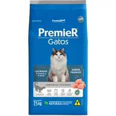 Ração Premier Gatos Castrados de 6 Meses á 6 Anos Frango 7,5kg