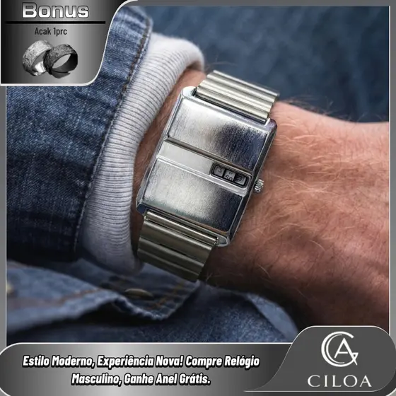 [relógio masculino] CILOA-Niche Retro Jumping Word Relógio Masculino Business Casual Adequado Relógio Masculino 551