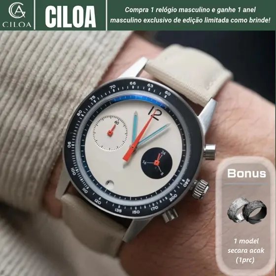 [relógio masculino]CILOA Relógio anual masculino simples de baixa tecla conotação Wormhole Concept Re 507 | Em Estoque