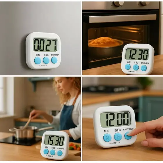 Temporizador Portátil Cronometro Digital Timer de Pilha AAA Com Suporte Para cozinha