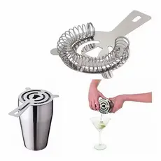 Strainer Bartender Coador de Gelo Profissional Aço Inox Bar Coquetel Bebidas Drinks