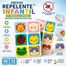 Kit Adesivo Repelente Infantil Natural Proteção Até 12h 36 72 144 Unidades