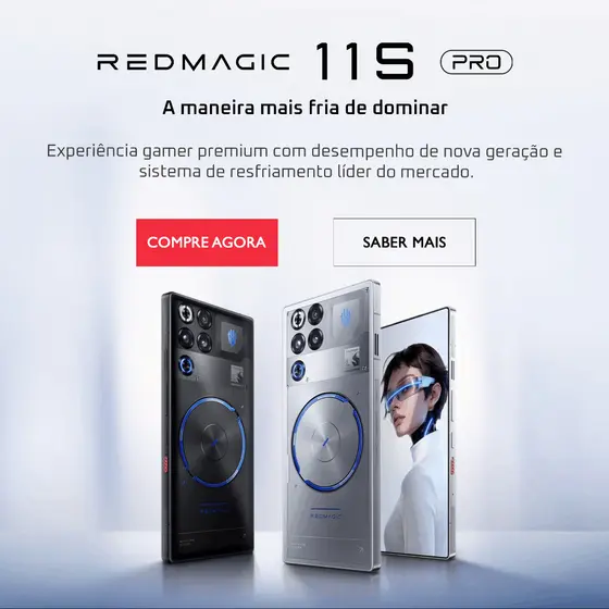 REDMAGIC 11S Pro Snapdragon 8 Elite Gen 5 Versão Líder 12/16+256/512GB Resfriamento Líquido 7500mAh Nightfreeze/Subzero
