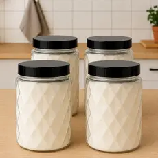 Kit Porta Mantimentos 1,1 Litro Multiuso Com Tampa De Rosca Potes Plástico Organizador Cozinha