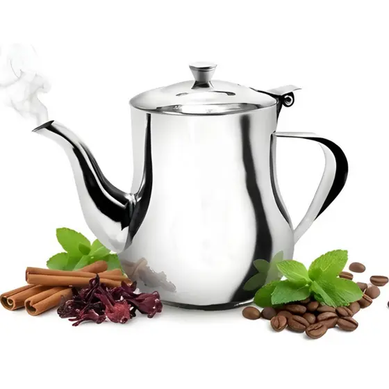 Bule de Inox 680ml para Café e Chá | Jarra Leiteira com Bico Fino | Servir e Preparar
