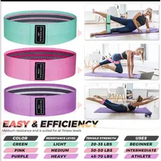 Kit 3 Faixas Elásticas De Exercício Hip Resistance Bands Para Malhar em Casa