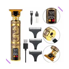 Máquina De Cortar Cabelo Barba Profissional Com Led Barbeador E Cortador Digital C/ Display Lançamento