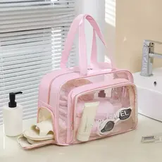 Necessaire de Viagem Grande Impermeável com Separação Seco/Molhado e Porta Chinelos