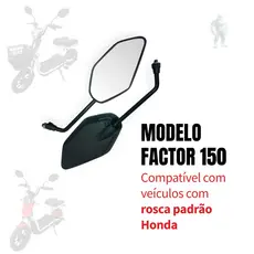 Par Espelho Retrovisor FACTOR 150 Guidão Bicicleta Eletrica Mobilete Bike Motorizada Scooter 8mm