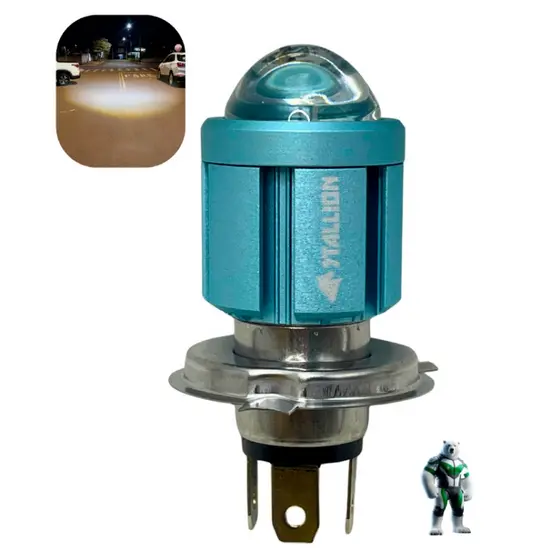 Lâmpadas Led Moto H4 Ba20d 6500k Olho De Peixe Potente