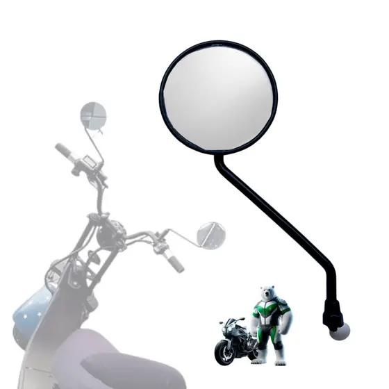 Par de Espelho Retrovisor Reposição Scooter Moto Elétrica Redondo Ajustável Rosca Direita 8mm