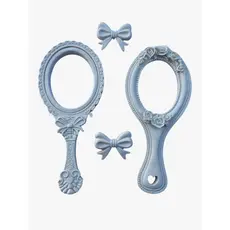 Kit 2 Molduras Espelhos De Mão + Laçinhos De Brinde Ideal Para Decoração podem ser colados na parede, bandejas, caixas