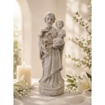 Imagem de São José 20 cm Escultura Católica Em Resina Pra Decoração Casamento
