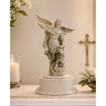 Escultura em Resina São Miguel 30cm Estatueta P/ Decoração