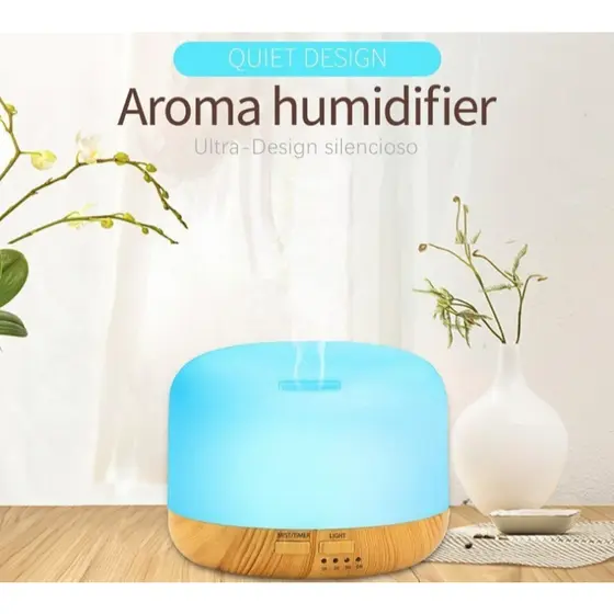 Difusor de aromas,300/500 ml , umidificador de ar ultrassônico com controle remoto e luz LED de 7 cores