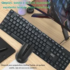 Novo conjunto de teclado e mouse com fio USB para computadores de escritório