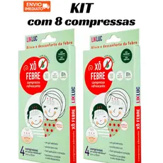 8 Compressas Adesivo de Febre Infantil Adulto Kit Vacina Likluc Buba Compressa Alivia Febre