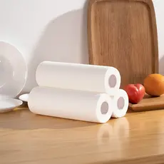 Pano de Limpeza Absorvente Reutilizável - 100 Peças/Rolo, Lavável, Toalha de Papel Substituta