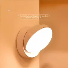 Lâmpada LED Cabeceira – Luz Noturna, USB Carregamento, Sensor de Movimento, Sucção Magnética, Indução Giratória