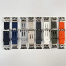 Pulseira de Silicone TItanio furadinha com fivela para Smartwatch e Serie 11/10/9/8/7/6/5/4