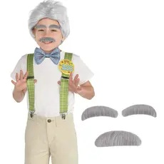 Estone Conjunto Bigode , Barba E Sobrancelhas Falsa , Kit Cinza , Festa Halloween