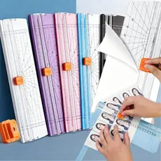 Guilhotina Portátil Cortador de Papel A4 Profissional com Lâmina de Precisão para Escritório, Scrapbook e Artesanat