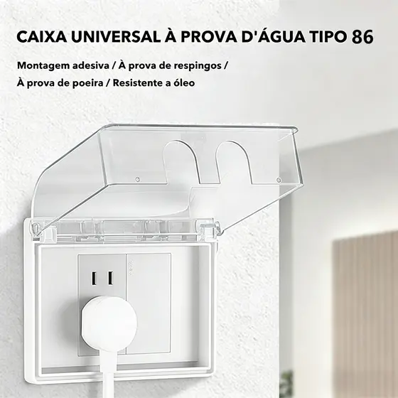 Capa protetora de tomada antipoeira à prova d'água tipo 86 capa transparente para interruptor de parede de banheiro