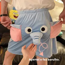 Loungewear Elephant Pattern Casal Calça de pijama fofa com buzina sonora