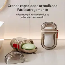 Kit de 1 ou 2 Saboneteiras de Viagem - Com Dupla Drenagem, Antivazamento, Compacta e Portátil para Casa e Viagem