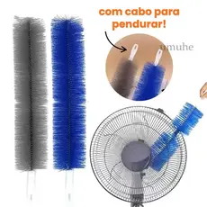 Escova de Limpeza e Dobrável - Cabo Longo com Cabeça de Microfibra para Ventilador, Grade de Ar Condicionado e Persianas
