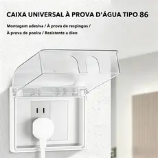Protetor para Tomada Resistente à Água e Poeira 86 Tipo Transparente para Banheiro Interruptor de Parede Capa Resistente