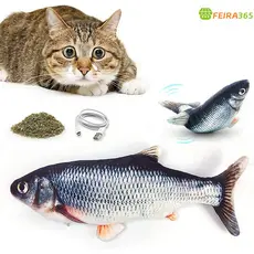 Peixe Elétrico Interativo para Gatos - Brinquedo Recarregável que se Mexe Sozinho