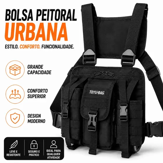 Bolsa de Peito Motoboy Masculina e Unissex – Estilo Colete Peitoral