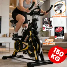 Bicicleta Spinning Ergométrica Exercício Profissional Monitor suporta até 150kg Academia 1.90m